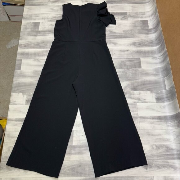 ✅Julia Jordan Jumpsuit Womens Size 16 Black Hunter Crepe Ruffle Shoulder Elegant - Picture 3 of 10